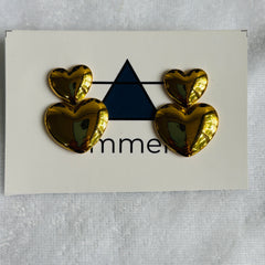 Double Heart statement Studs  – Playful & Romantic Everyday Style