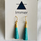 Tapered Cone Drop Earrings | Textured, Glittery & Plain Stone Finish | 18K Gold Plated Hooks