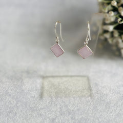 Elegant Square Cut Dangle Earrings | Premium Hydro Glass in Silver Plating | Lightweight Everyday Statement