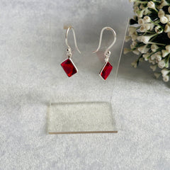 Elegant Square Cut Dangle Earrings | Premium Hydro Glass in Silver Plating | Lightweight Everyday Statement
