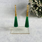 Tapered Cone Drop Earrings | Textured, Glittery & Plain Stone Finish | 18K Gold Plated Hooks