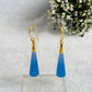 Tapered Cone Drop Earrings | Textured, Glittery & Plain Stone Finish | 18K Gold Plated Hooks