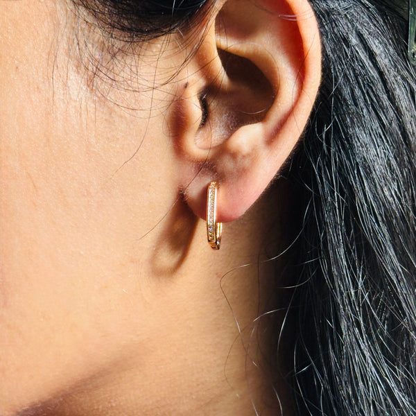 Delicate CZ Huggie Hoops | Everyday Elegant Earrings for Women