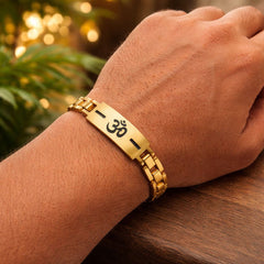 OM Bracelet for Men with Black line | Premium look Bracelet