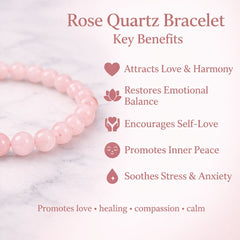 Rose Quartz Bracelet for men and women |Crystal Bracelet for love, Relationship & Family bonding with Authenticity certificate
