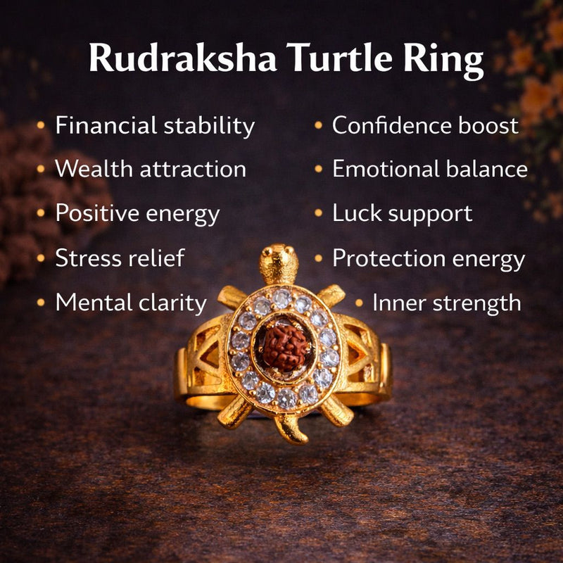 Rudraksha Meru Ring for Men & Women in Brass | Free Size