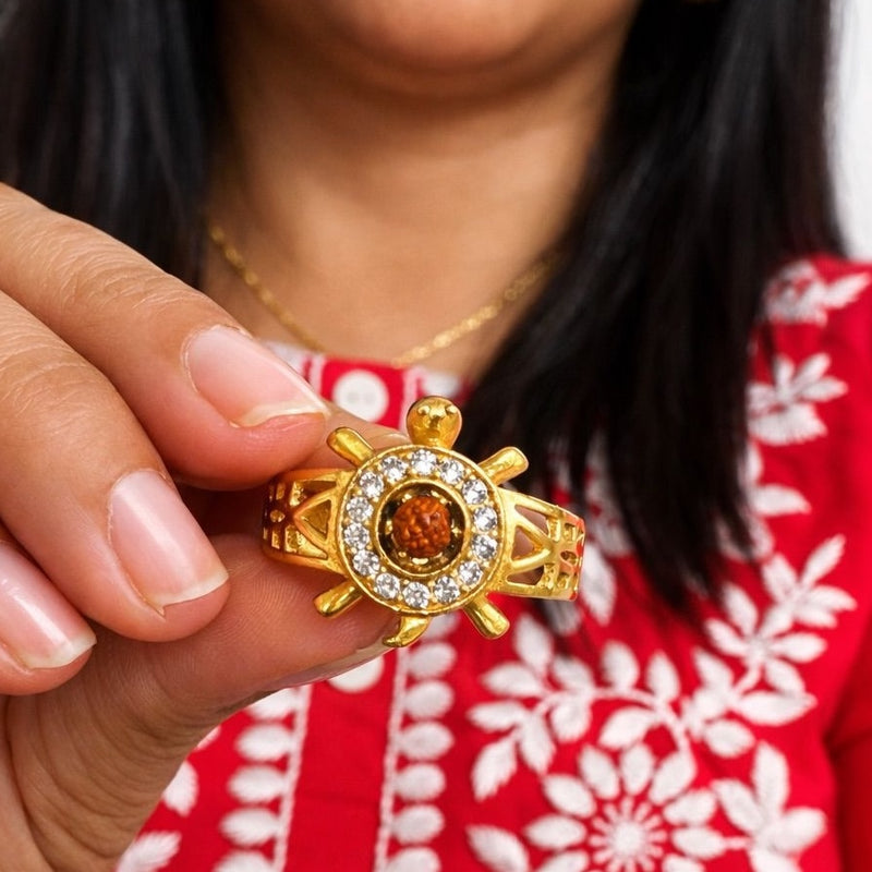 Rudraksha Meru Ring for Men & Women in Brass | Free Size