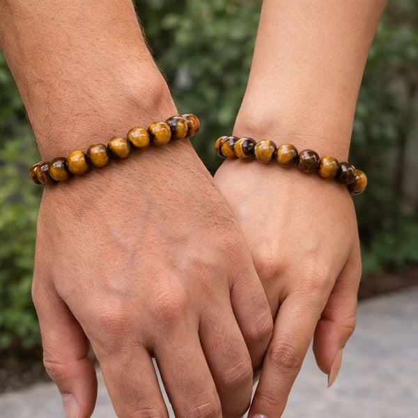 Original Certified Tiger Eye Bracelet for Men and Women – Natural Stone Tiger eye energised bracelet for Confidence, Strength, Willpower Meditation and Reiki Healing – 8MM beads