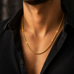 Twisted Rope Chain For Men (21.5 Inch) | Stainless steel anti tarnish