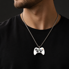 Play Station Pendant with Chain for Men | High Quality Enamel Printing in 201 Stainless Steel