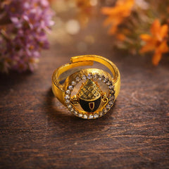 Balaji Ring Adjustable for Men & Women | Brass with 18K Gold Plating