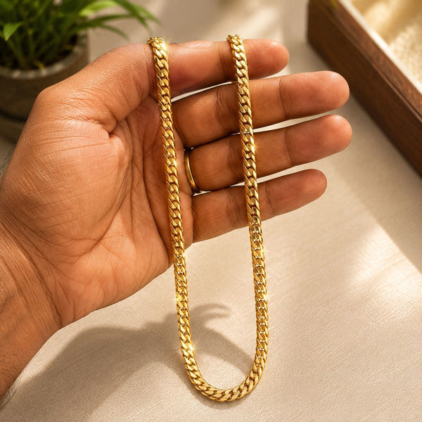 Cuban Link Chain for Men (21.5 Inch) | Anti Tarnish Men's Chain in 4mm