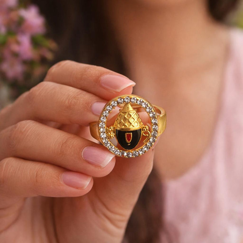 Balaji Ring Adjustable for Men & Women | Brass with 18K Gold Plating
