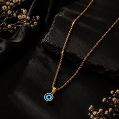 Evil Eye Pendant with Twisted Chain for Men & Boys | 304 Stainless Steel, Anti Tarnish, Daily Wear with 6 Months Warranty