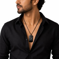 Ram arrow Pendant with Chain for men | Ram Naam Jap 108 Spiritual Black Stainless Steel Locket