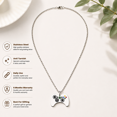 Play Station Pendant with Chain for Men | High Quality Enamel Printing in 201 Stainless Steel