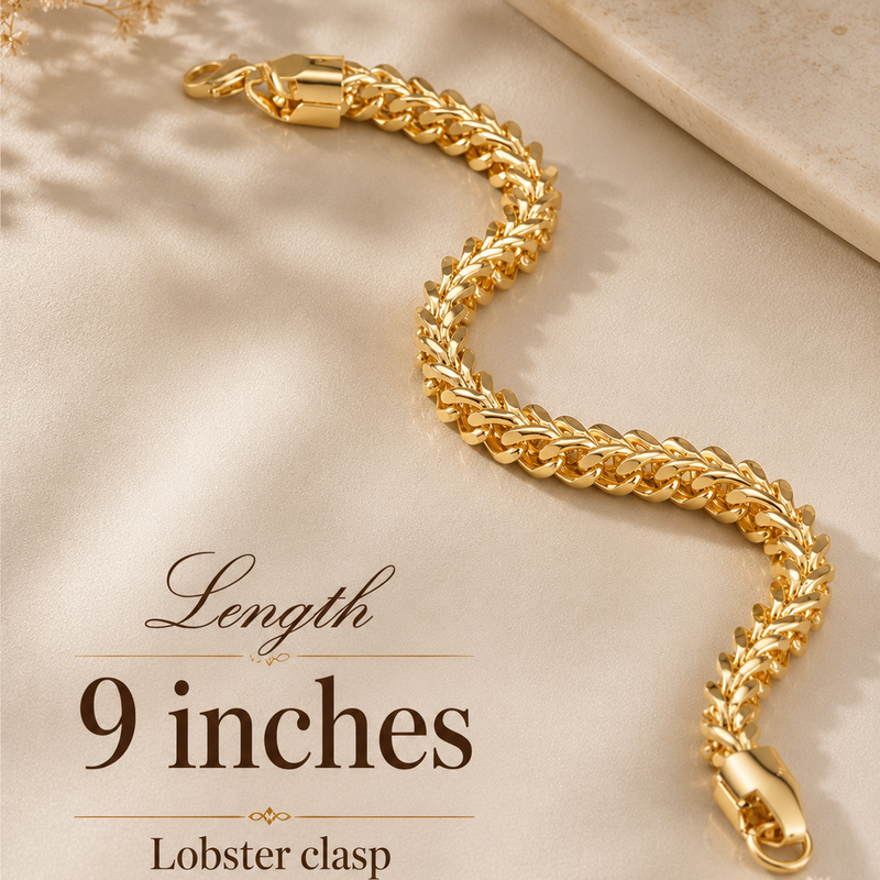 3D Cuban Bracelet for Men – 18K Gold Plated | Anti-Tarnish & Waterproof