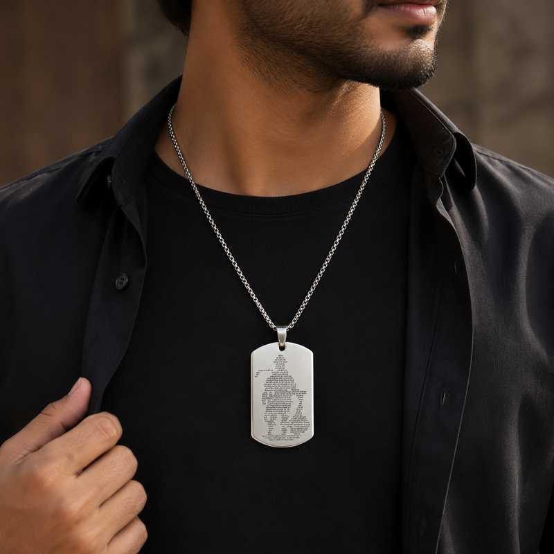 Hanuman Pendant with Chain for Men | Stainless Steel & Anti tarnish Hanuman chalisa engraved necklace