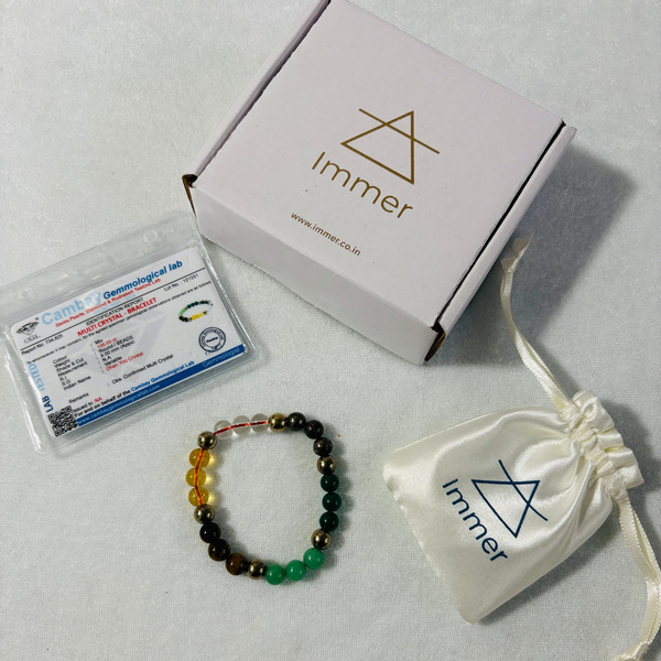 Dhan Yog Bracelet for Men & Women – Natural Gemstone Bracelet for Good Luck & Financial Success with Authenticity Certificate