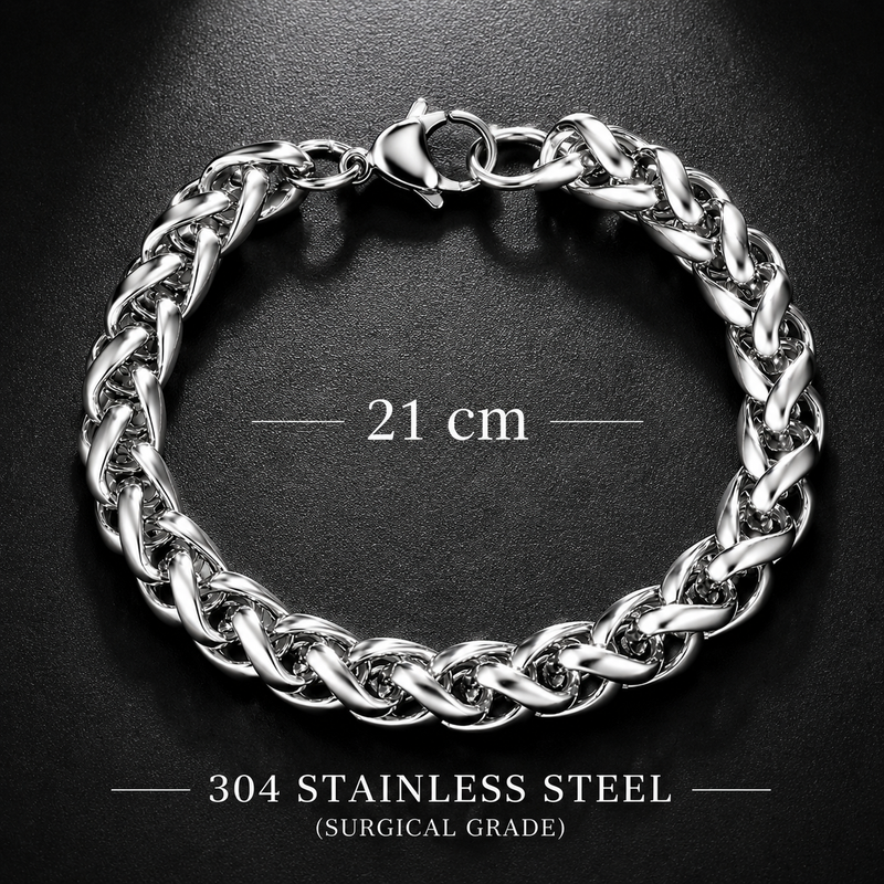 Dragon Bone Bracelet for Men | 304 Grade Surgical Stainless Steel | Anti Tarnish, Daily Wear, Hypoallergenic with 6 Months Warranty - 21 cm