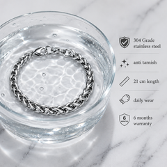Dragon Bone Bracelet for Men | 304 Grade Surgical Stainless Steel | Anti Tarnish, Daily Wear, Hypoallergenic with 6 Months Warranty - 21 cm