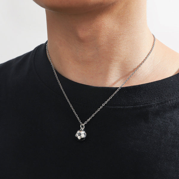 Football Pendant for Men | 304 Stainless Steel Chain Necklace | Football Inspired Jewellery for men