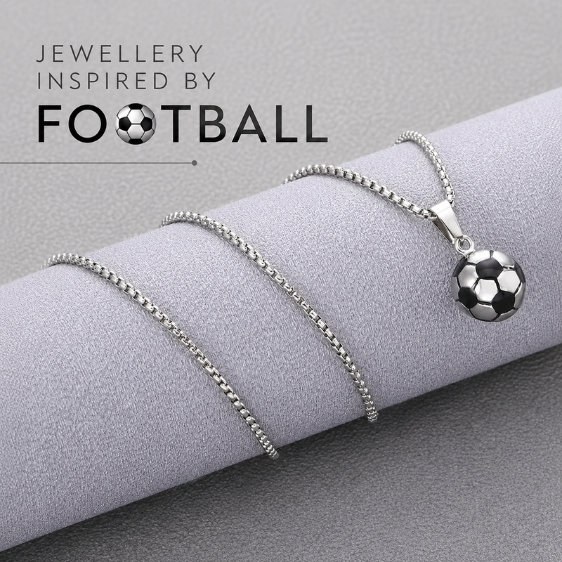 Football Pendant for Men | 304 Stainless Steel Chain Necklace | Football Inspired Jewellery for men