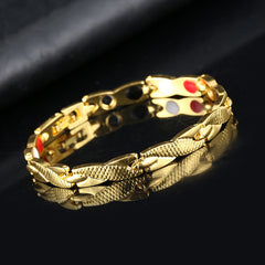 Premium Geometric Gold Bracelet for Men | 304 Stainless Steel | Anti-Tarnish | 8.5 Inch