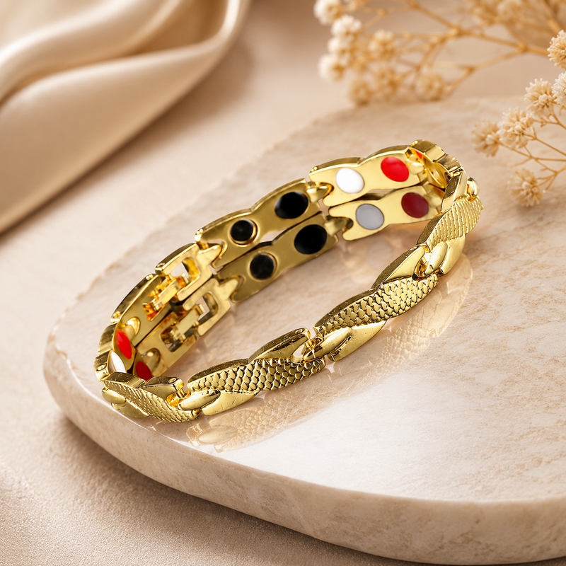 Premium Geometric Gold Bracelet for Men | 304 Stainless Steel | Anti-Tarnish | 8.5 Inch