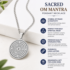 Hare Krishna Round Pendant for Men & Boys | 304 Stainless Steel with 60 cm Link Chain | Anti-Tarnish with 6 Months warranty - Silver