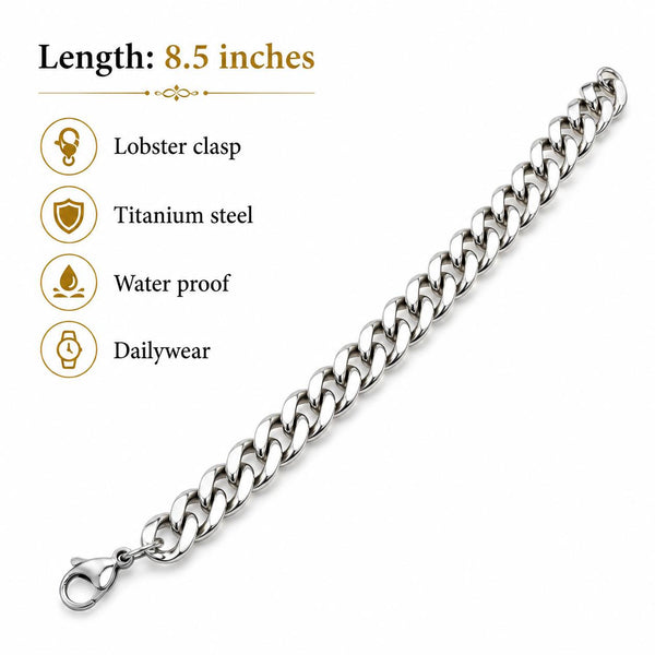 Titanium Steel Linked chain bracelet for men | Anti tarnish & Non fading Jewellery