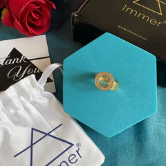 OM Ring for men | Adjustable Brass Ring in 18k Gold Plating | 6 months warranty