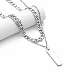 Titanium Steel Tag Pendant for men & Boys with Duel chain | Anti tarnish & Daily Wear with 6 months Warranty