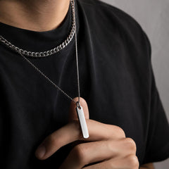 Titanium Steel Tag Pendant for men & Boys with Duel chain | Anti tarnish & Daily Wear with 6 months Warranty