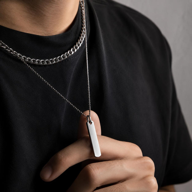 Titanium Steel Tag Pendant for men & Boys with Duel chain | Anti tarnish & Daily Wear with 6 months Warranty
