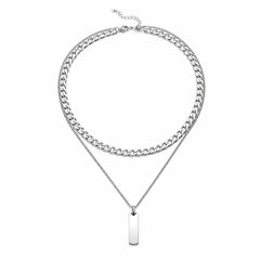 Titanium Steel Tag Pendant for men & Boys with Duel chain | Anti tarnish & Daily Wear with 6 months Warranty
