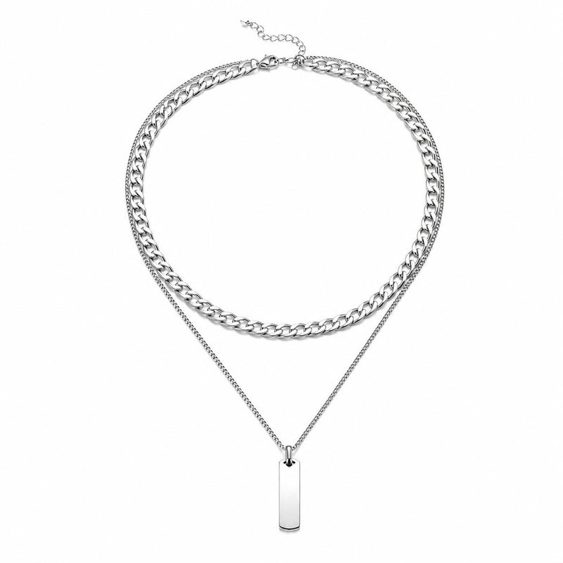 Titanium Steel Tag Pendant for men & Boys with Duel chain | Anti tarnish & Daily Wear with 6 months Warranty