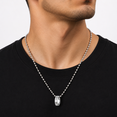 King Engraved Ring Pendant with Chain for Men | Stainless Steel & Anti Tarnish | Best Gift for Men