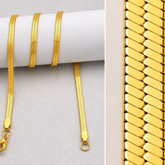 Snake Chain For Men - Flat | 18K Gold Plated (21.5 Inch)