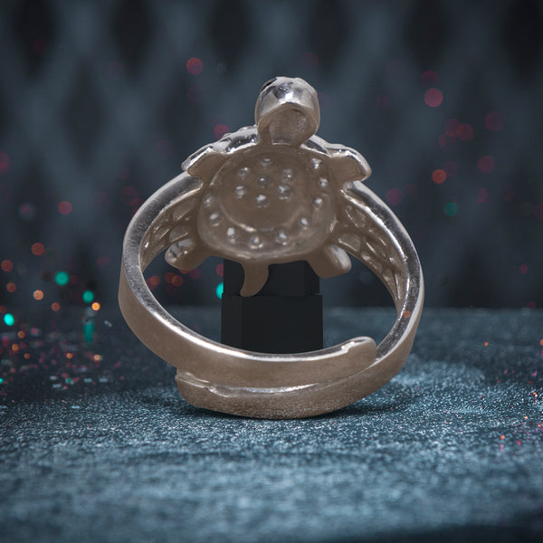 Meru Ring in 925 Sterling Silver with CZ stones | Adjustable, Unisex & Spiritual