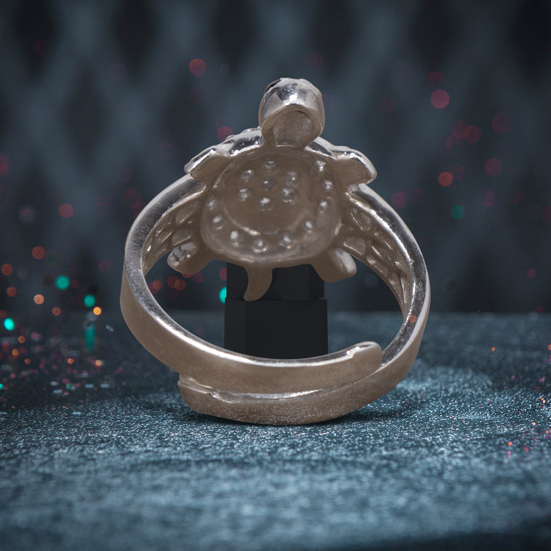 Meru Ring in 925 Sterling Silver with CZ stones | Adjustable, Unisex & Spiritual