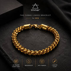 3D Cuban Bracelet for Men – 18K Gold Plated | Anti-Tarnish & Waterproof
