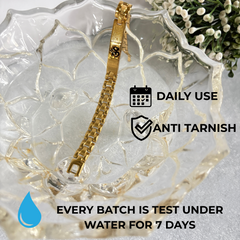Om Bracelet for Men – Small | 18K Gold Plated Stainless Steel Adjustable | Spiritual Jewellery with Om Engraving | Religious Bracelet for Men